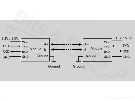 UART TTL  naar RS485 Two-way converter - Elecrow